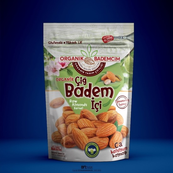 250 GR Yerli Çiğ Organik Badem Duble Boy 2024 Hasat